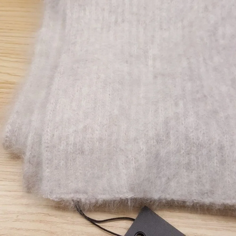 JOHN VARVATOS Scarf Mens Cream Long Rectangle 100% Cashmere LEA 80x10 $298